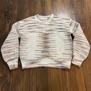 SADIE & SAGE Chenille Sweater Womens Small Multicolor Striped Cozy Knit Pullover